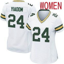Women Green Bay Packers #24 Isaac Yiadom Nike White Game NFL Jersey